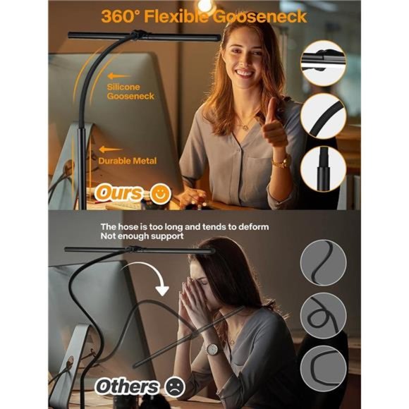 LED Desk Lamp for Office Home Gaming Lamp 25 Lighting Modes Adjustable Flexible - Picture 3 of 6